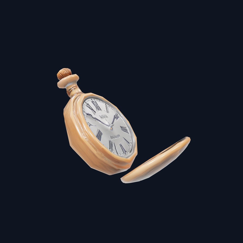 Elegant Bronze Pocket Watch model pack